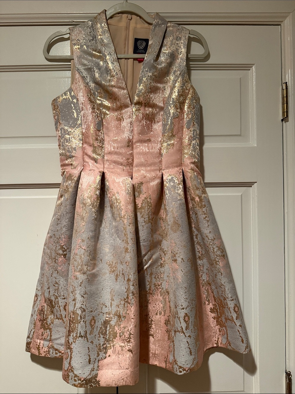 Vince Camuto Shimmery Pink & Gold Party Dress